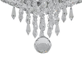 Faceted crystal globe pendant with surrounding hanging drops