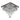 Square crystal ceiling light with hanging droplet prisms and chrome frame