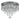 Round crystal ceiling light, clear prism crystals with dark metal top ring and hanging drop