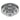 Clear crystal 3-tier flush mount LED ceiling light with chrome top ring, front view