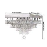 Close-up view of 40W LED crystal ceiling light with droplet pendant detail