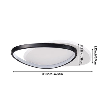 LED-Deckelleuchte Maße: 46.5 cm x 38.3 cm; weißer Außenring, schwarzer Rahmen