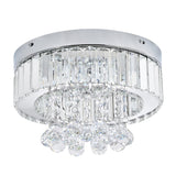 Adjustable LED crystal ceiling light with clear crystal drops
