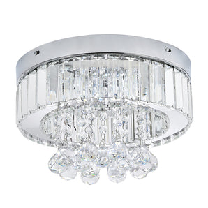 Adjustable LED crystal ceiling light with clear crystal drops