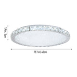 Round LED crystal ceiling light, 40cm diameter, 5cm height, crystal rim