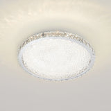 Round LED crystal ceiling light, clear crystal bezel and white diffuser