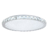 Round crystal LED ceiling light fixture with clear prism trim