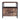 Brown bedside table with black metal legs, open storage shelf, single drawer