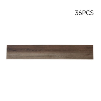 36Pcs wood-grain PVC self-adhesive plank tile, long rectangular brown design