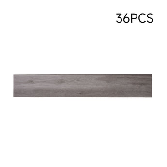 Gray wood-grain PVC plank tile, 36PCS set, self-adhesive vinyl flooring