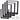 Set of black rectangular iron table legs in multiple sizes for DIY projects