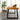 Set of 2 black metal table legs with rectangular open frame and straight support bars.