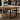 Industrial iron table legs, black rectangular base frame with vertical corner posts