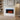 White electric fireplace with black firebox and blue LED backlit frame