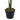 Artificial palm tree base with green stems in a black round planter