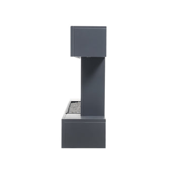 Wandmontierter LED-Elektrokamin, schwarzes Design mit Frontblende und Feuerraum