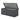 Dark gray metal storage box with open lid and central lock