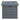 Dark gray lockable outdoor storage box with front key lock and horizontal slat panels