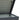 Open lid hinge and support strut on dark gray waterproof metal garden storage box