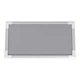 Plastic storage shed base tray with raised edges in grey and white frame