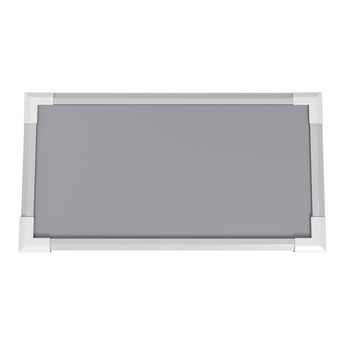 Plastic storage shed base tray with raised edges in grey and white frame
