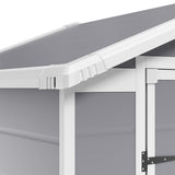 Plastic garden shed roof frame with vertical support post