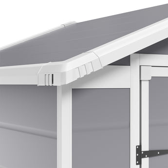 Plastic garden shed roof frame with vertical support post