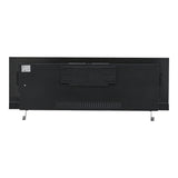 Electric fireplace insert rear panel view with vents and mounting brackets