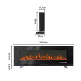 Electric fireplace insert dimensions diagram, 182.9cm length and 50.2cm height shown