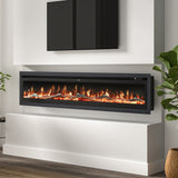 70/80 inch LED electric fireplace heater insert with flames in tempered glass