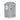 Plastic garden storage shed, lockable hinged door closed, front window panel