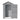 Plastic garden shed with lockable hinged door, side doors open showing empty interior