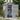 123cm wide plastic garden storage shed, lockable hinged door, open front showing shelving