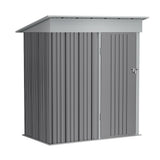 Metall-Gartenschrank 162 cm mit abschließbarer Tür, seitliche Ansicht