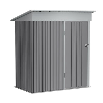 Metall-Gartenschrank 162 cm mit abschließbarer Tür, seitliche Ansicht