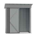 Metall-Gartenschrank 162 cm mit abschließbarer Tür, geöffnet