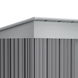 Metall-Gartenschrank Dach mit umlaufender Kante, Ansicht der Seitenverkleidung