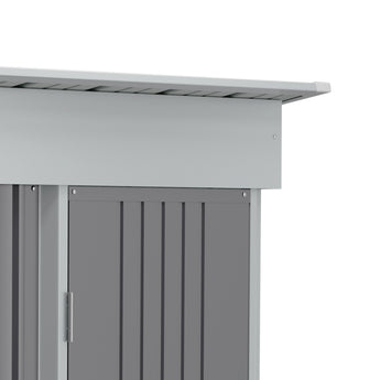 Metall-Gartenschrank Dachüberstand und Frontverkleidung, bündige Türzone