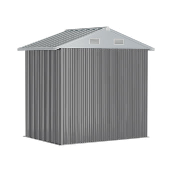 200cm wide metal garden storage shed with side walls and roof vents