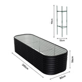 Oval raised garden bed with trellis: 80x56x90cm (32cm wide)