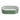 Light green oval galvanized steel raised garden bed with clear inner liner and black rim