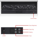 Electric fireplace TV stand front control panel with timer, heating, power key, brightness
