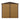 Tawny outdoor storage shed side view with wooden panel walls and dark frame posts