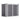 Bicycle storage shed front view, light gray frame with dark gray double door panels