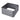 Grey galvanized steel raised garden bed planter with open top, square frame