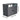 Outdoor metal garbage can storage shed dimensions shown, gray metal frame and doors