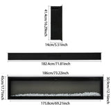 Black electric fireplace heater with viewing window and ember bed, front view