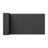 Back view of black electric fireplace with ventilation slots