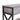 Side view of rustic grey console table with black cross-brace frame and shelf below