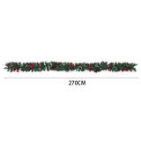 LED Christmas garland with red flowers and red berry ball lights